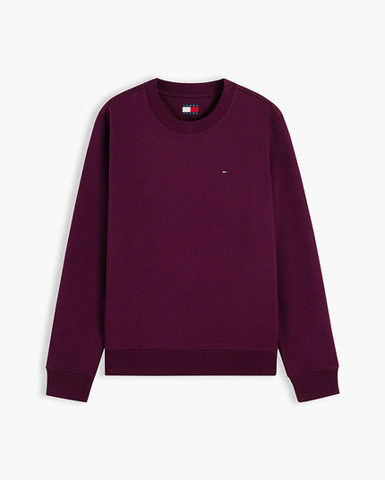 Flag Embroidery Brushed Fleece Sweatshirt - Calypso Berry
