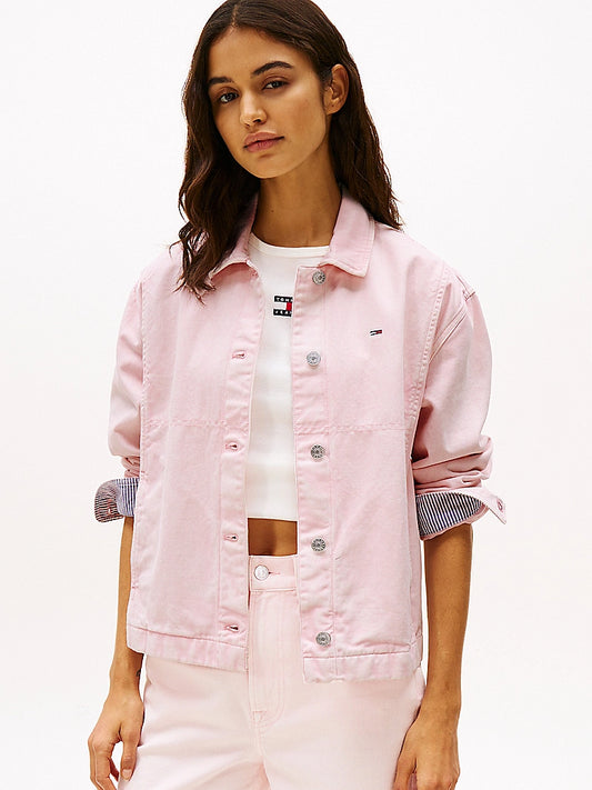 Garment Dyed Denim Jacket - Precious Pink
