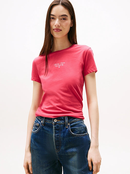 Logo Jersey Slim T-Shirt - Vintage Cerise
