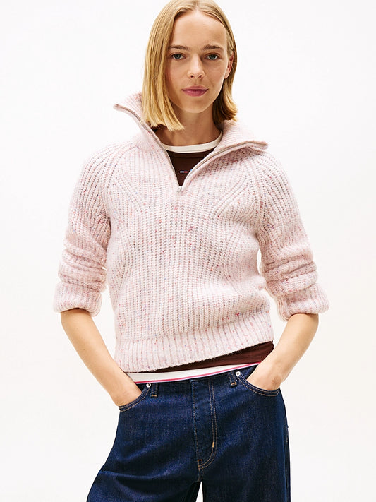 Logo Half-Zip Jumper With Wool - Ancient White