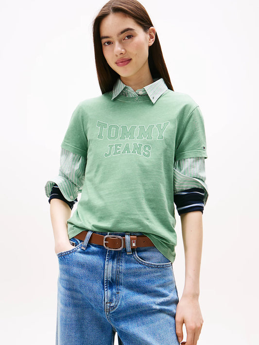 Varsity Crew Neck T-Shirt - Cloudy Jade