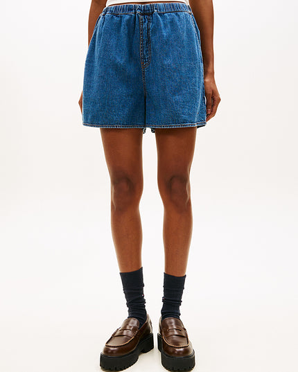 Chambray Loose Shorts - Medium Denim