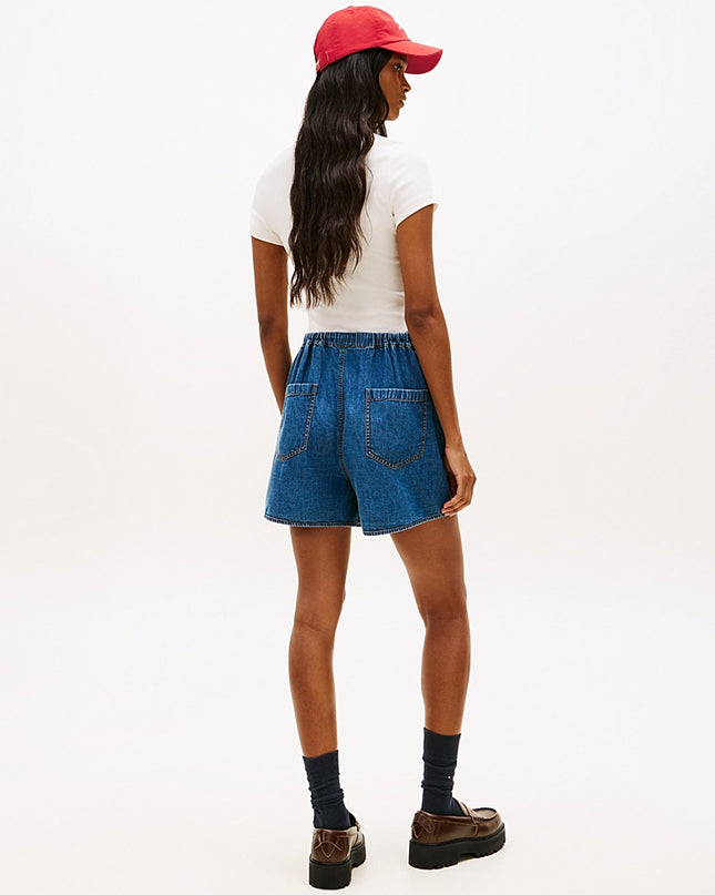 Chambray Loose Shorts - Medium Denim
