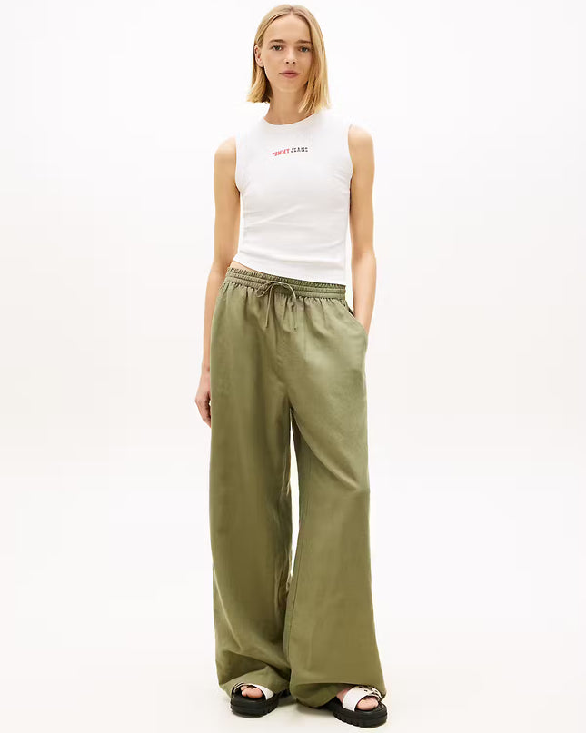 TJW Essential Linen Trouser - Bay Leaf