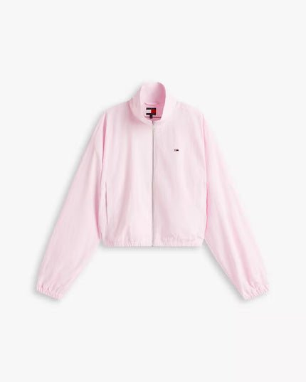 TJW Tie Side High Neck Jacket - Pearly Pink