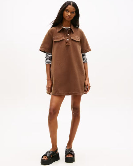 TJW Denim A-Line Dress - Chicory Roast
