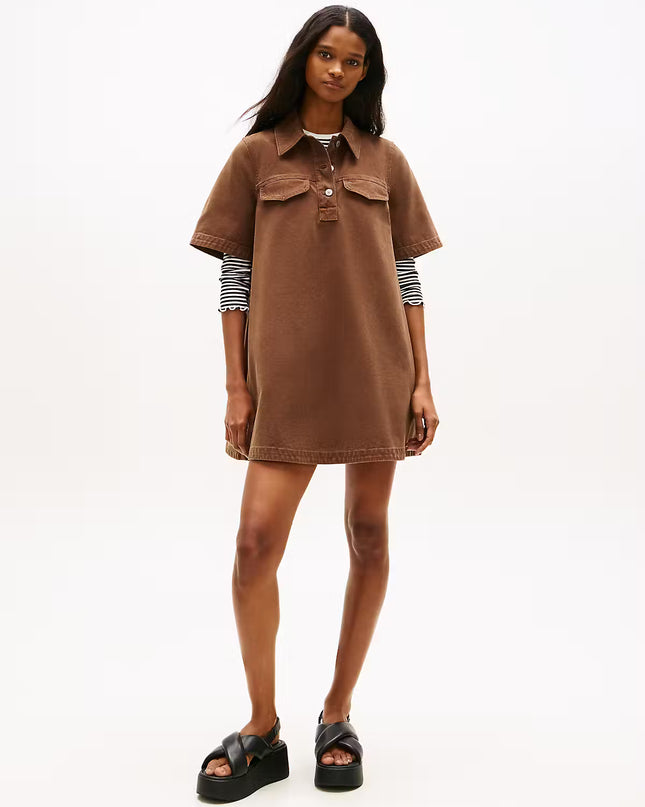 TJW Denim A-Line Dress - Chicory Roast