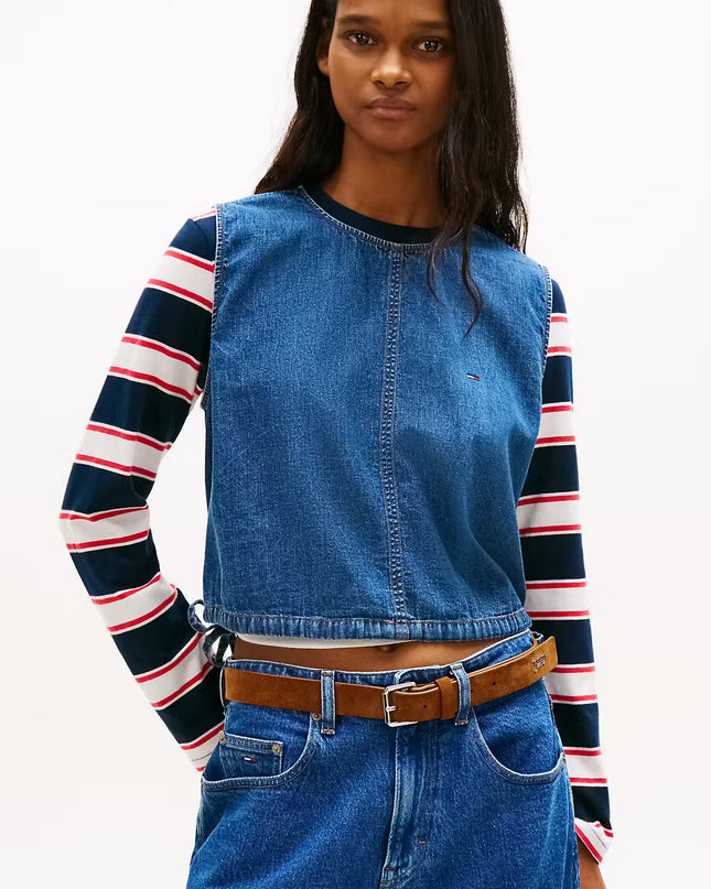 TJW Tie Side Chambray Blouse