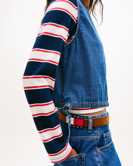 TJW Tie Side Chambray Blouse