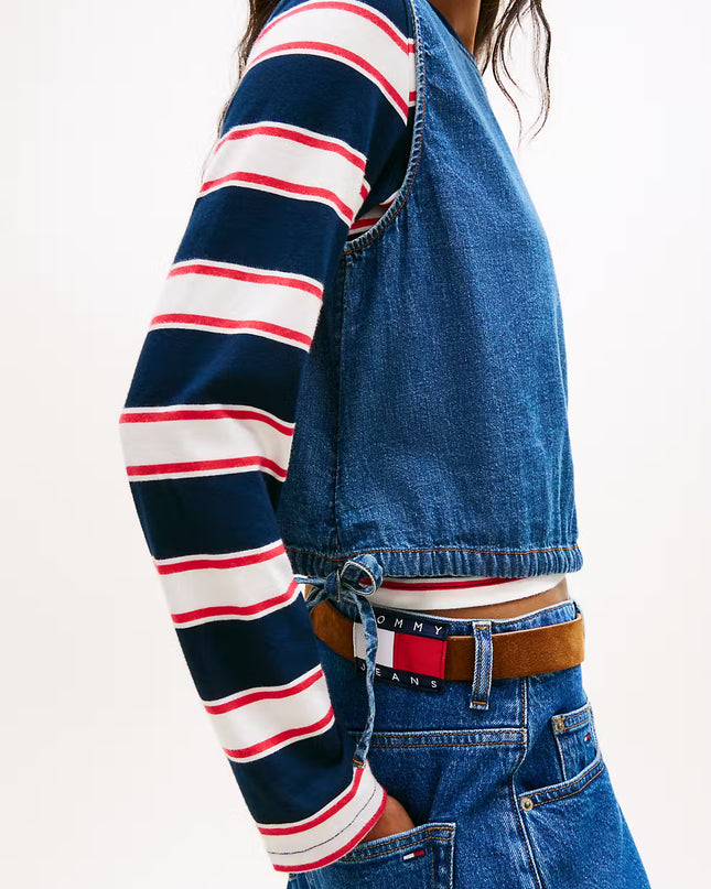 TJW Tie Side Chambray Blouse