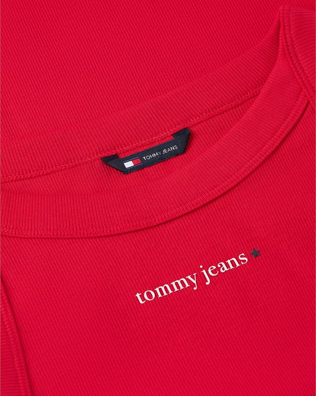 Logo Ribbed Slim Tank Top - Amaryllis Red