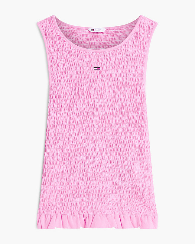 Smock Slim Tank Top - Pink Daisy