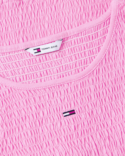 Smock Slim Tank Top - Pink Daisy