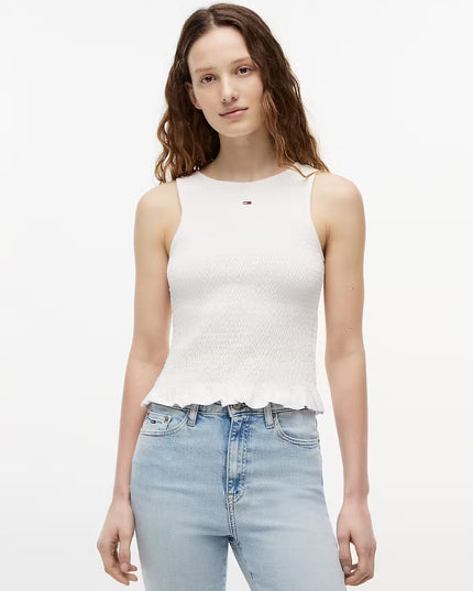 Smock Slim Tank Top - Ancient White