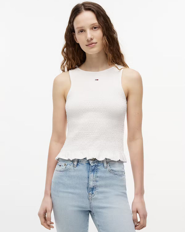 Smock Slim Tank Top - Ancient White