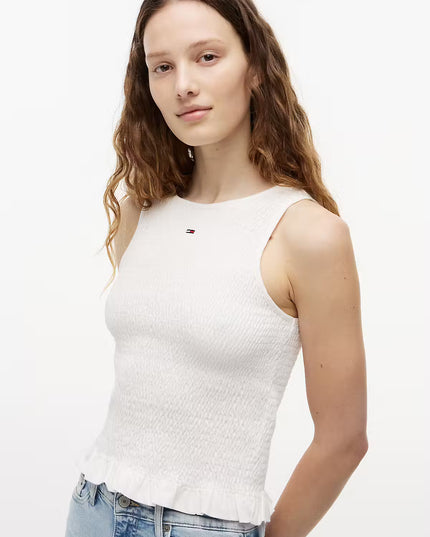Smock Slim Tank Top - Ancient White