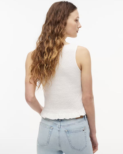 Smock Slim Tank Top - Ancient White