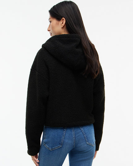 Teddy Fleece Zip-Thru Hoody - Black