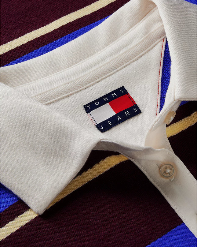 Logo Embroidery Terry Relaxed Rugby Shirt - Noble Blue/Stripe
