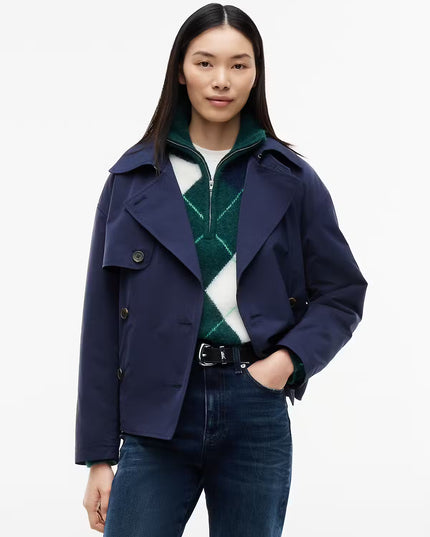 Short Trench Jacket - Dark Blue