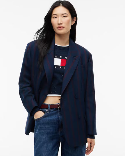 Wool Blend Double Breasted Blazer