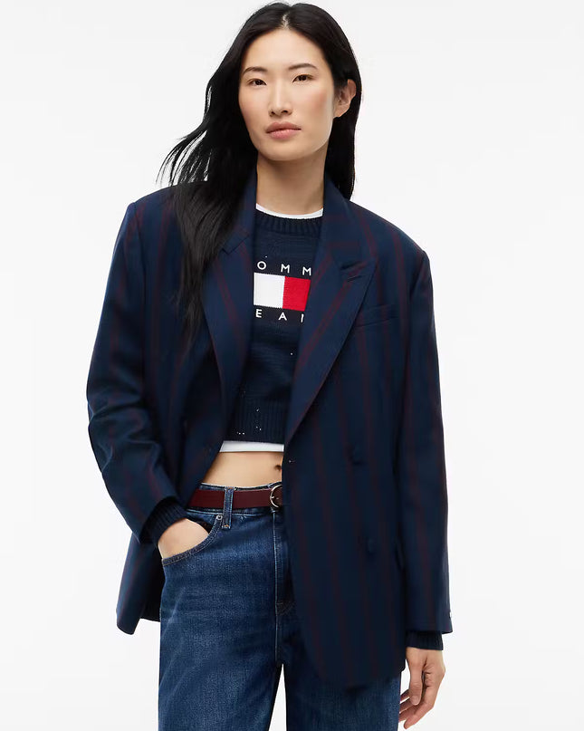Wool Blend Double Breasted Blazer