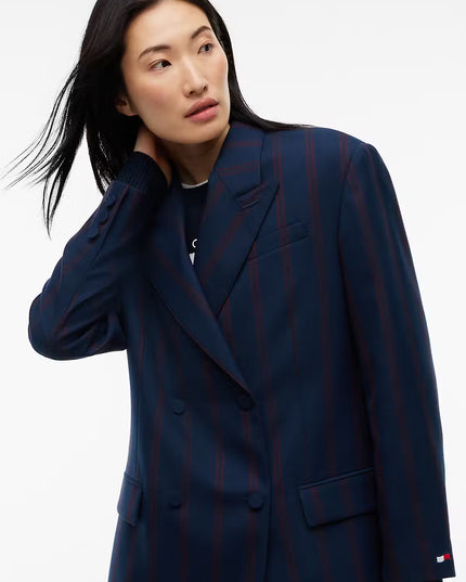 Wool Blend Double Breasted Blazer