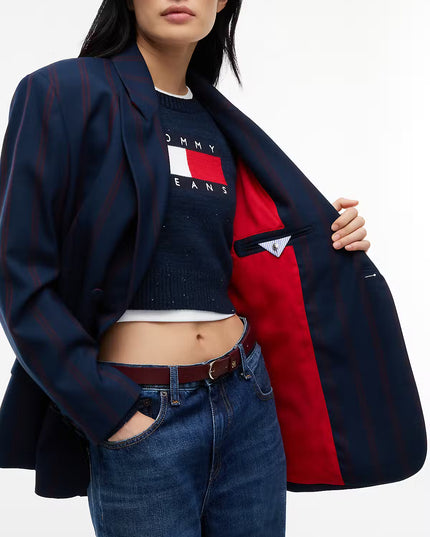 Wool Blend Double Breasted Blazer