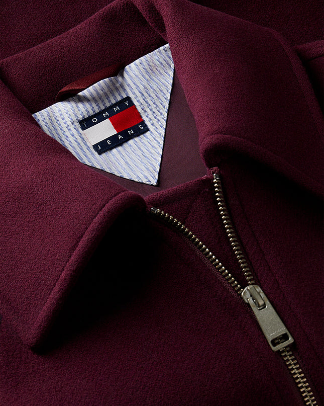 Wool Blend Belted Relaxed Jacket - Calypso Berry