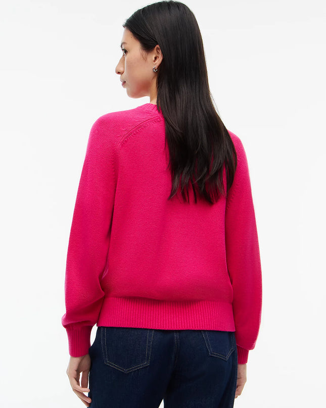 Tommy Flag Relaxed Crew Neck Jumper - Bright Cerise Pink