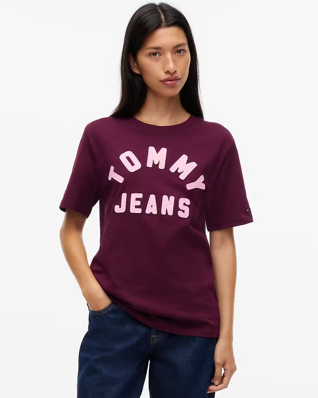 Textured Logo T-Shirt - Calypso Berry
