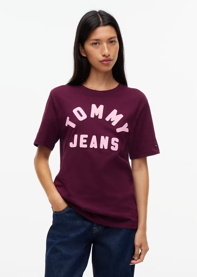 TJW Textured Logo T-Shirt - Calypso Berry