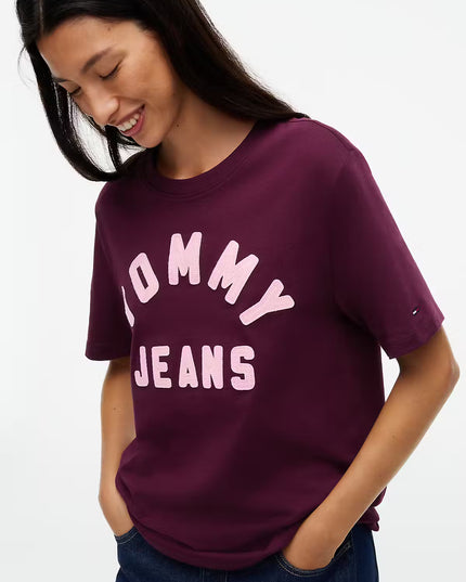TJW Textured Logo T-Shirt - Calypso Berry