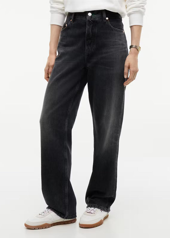 TJW Layla High Rise Straight Black Jeans