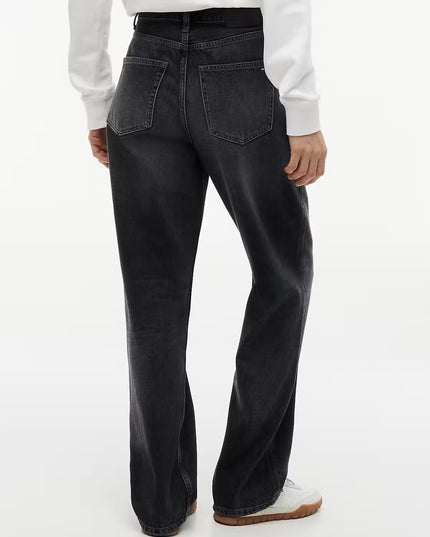 TJW Layla High Rise Straight Black Jeans