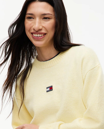 Tommy Badge Fluffy Jumper With Alpaca - Day Lily