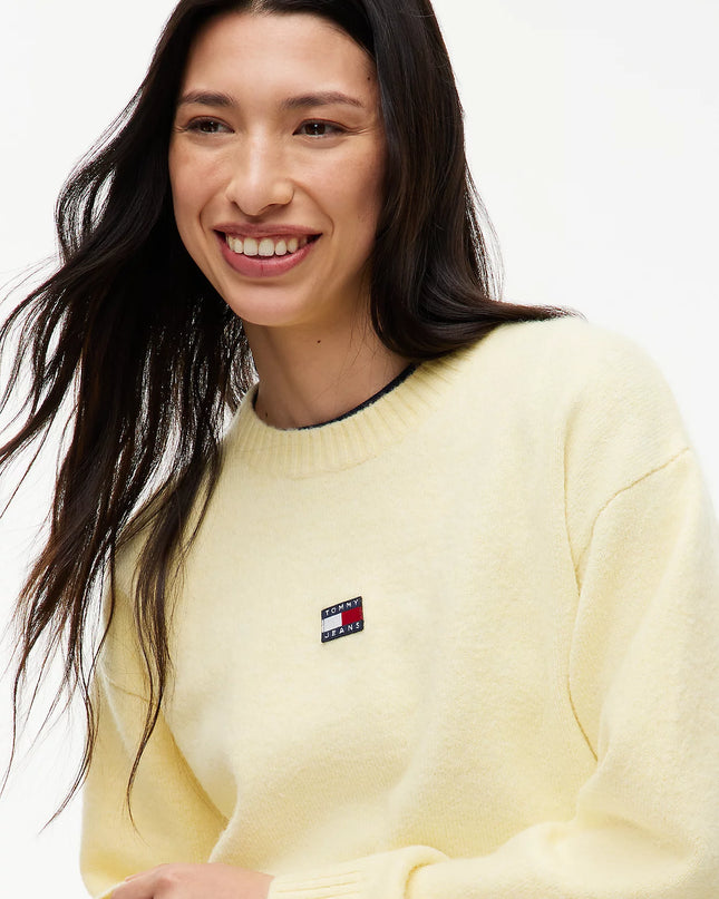 Tommy Badge Fluffy Jumper With Alpaca - Day Lily