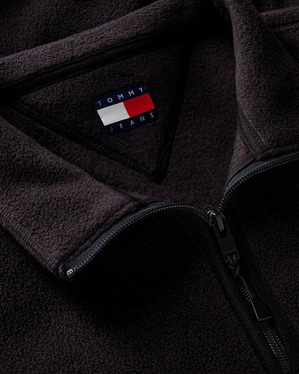 Teddy Badge Quarter Zip Sweatshirt - Black
