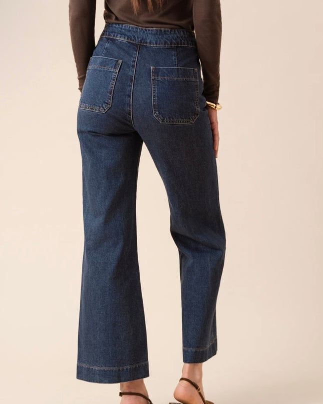 Victoire Wide Leg Jean - Dark Blue