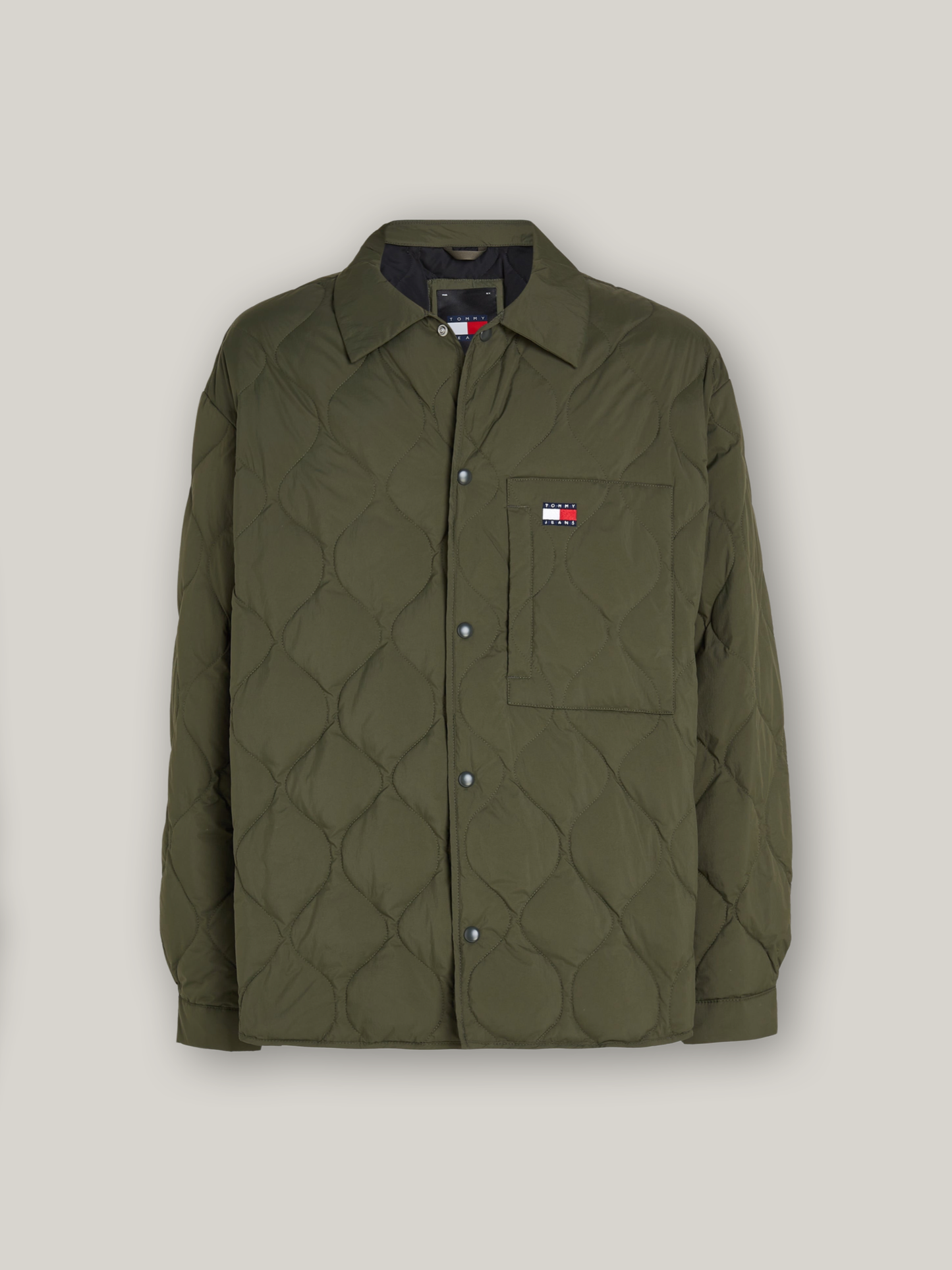 Tommy Jeans Mens Quilted Shacket - Fatigue Green