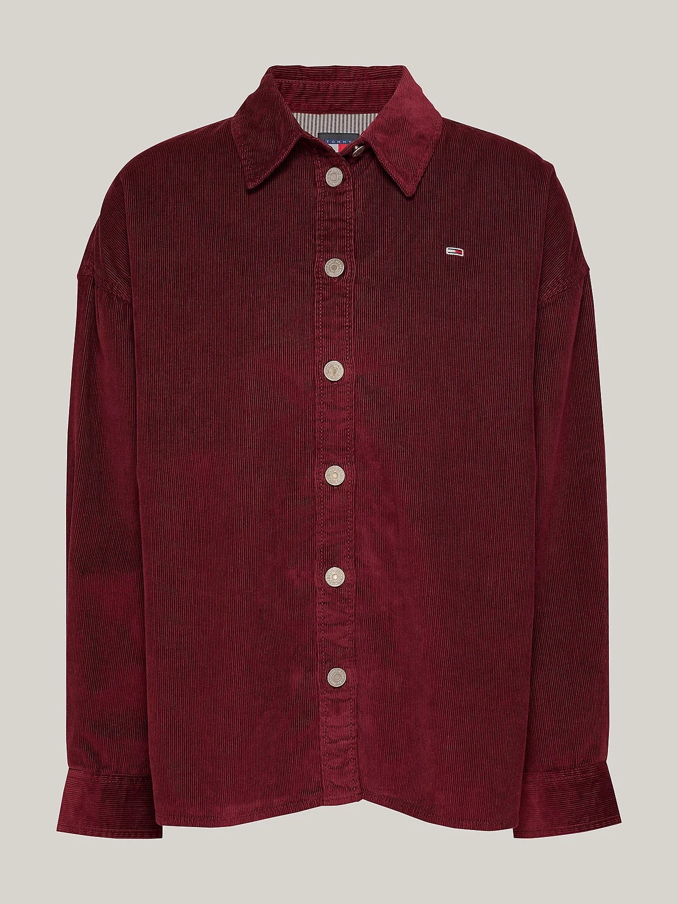 Fine Corduroy Relaxed Overshirt - Deep Rouge