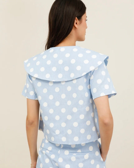 Lana Retro Polka Dot Bermuda Short - Blue