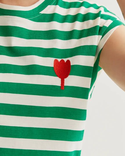 Bold Stripe Tank T-Shirt - Green