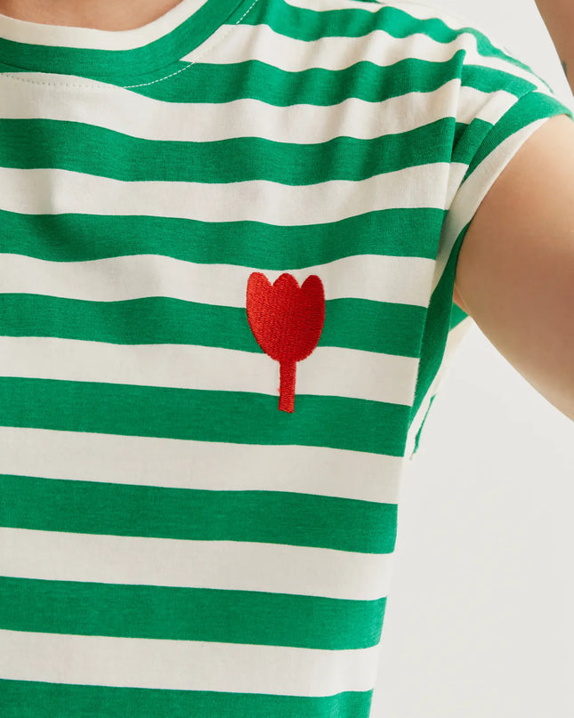 Bold Stripe Tank T-Shirt - Green