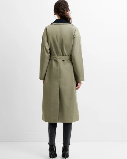 Kaci Double Collar Trench Coat - Spring Khaki