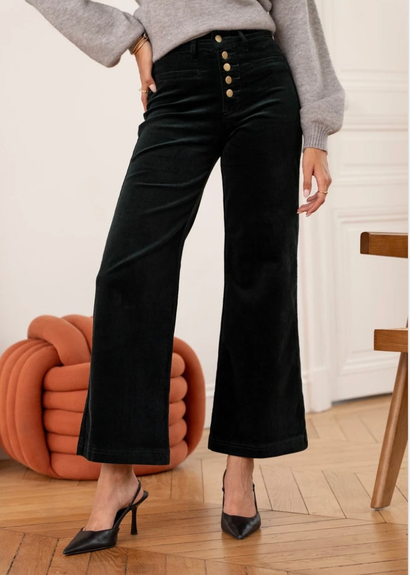 Valentina Corduroy Trousers - Alpine Green