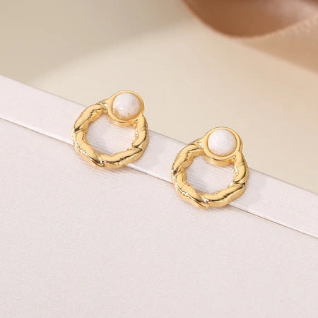 Ambre Golden Pearl Mini Hoop