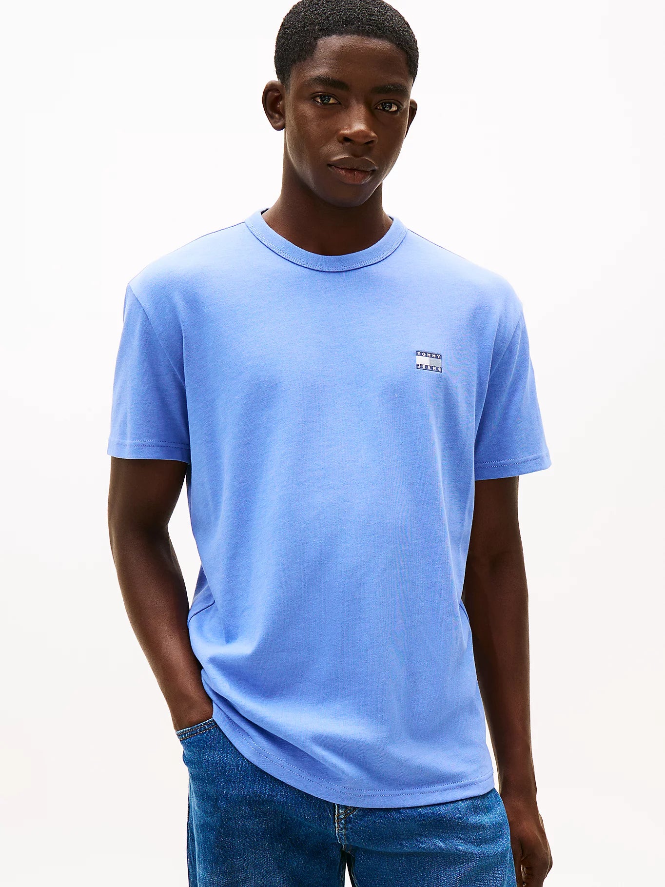 Tonal Tommy Badge Jersey T-Shirt - Light Horizon Blue