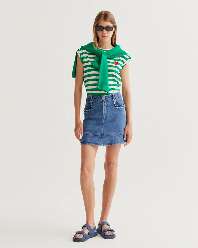 Bold Stripe Tank T-Shirt - Green