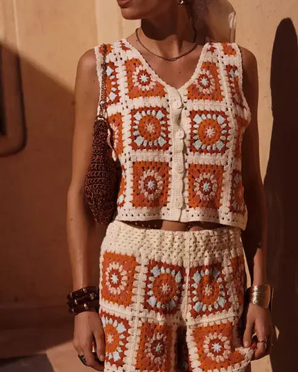 Julie Crochet Shorts - Orange